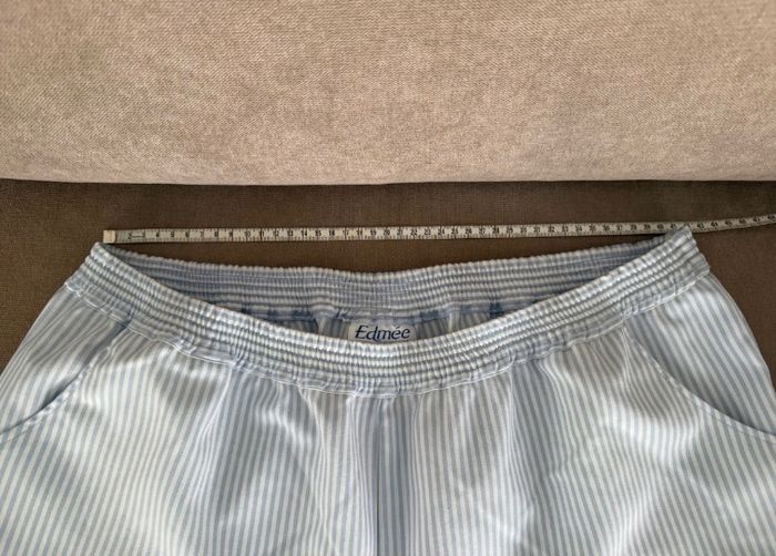Pantalon blanc rayé bleu clair Edmée Collection - photo numéro 7