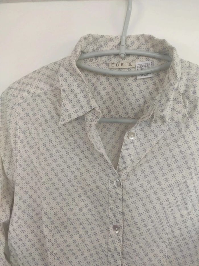 Edeis chemise blanche violet 40