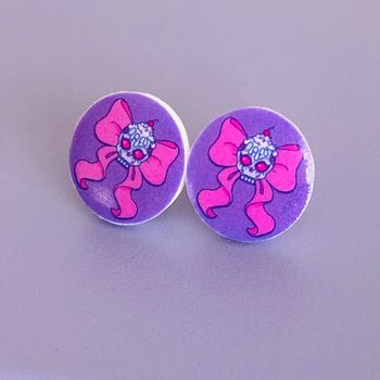 Boucles d’oreilles Fait main Résine Skull Candy