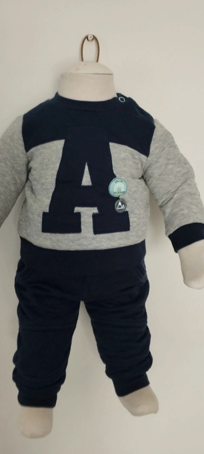 Survêtement chaud gris et bleu Marine - photo numéro 3