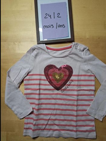 T-shirt manches longues pour fille taille 24 mois Marque in extenso très bon état
