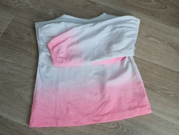 Tee-shirt blanc dégradé rose motif licorne pailletée taille 6 ans - photo numéro 6