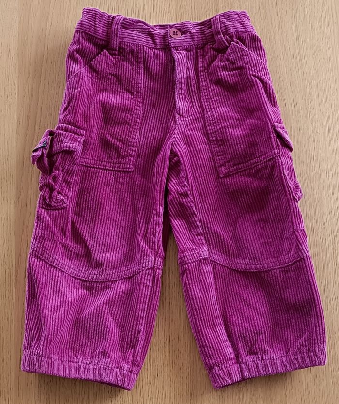 Pantalon Catimini 3 ans velours côtelé fushia fille - photo numéro 2