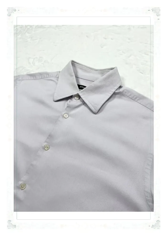 Hugo Boss chemise rose coton homme L - photo numéro 4
