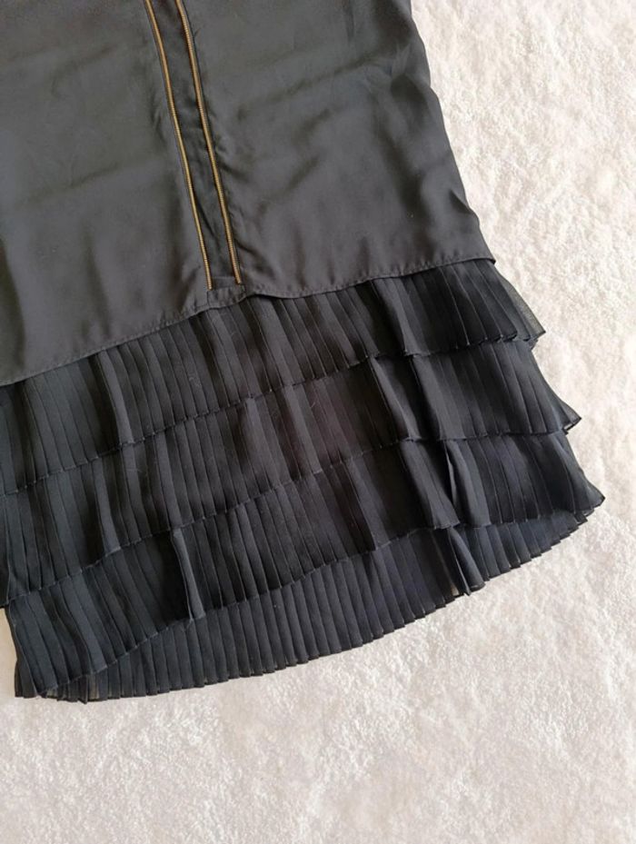 Robe noir Kookaï bas plissée 40 Vintage style années folles 1920's Charleston - photo numéro 5