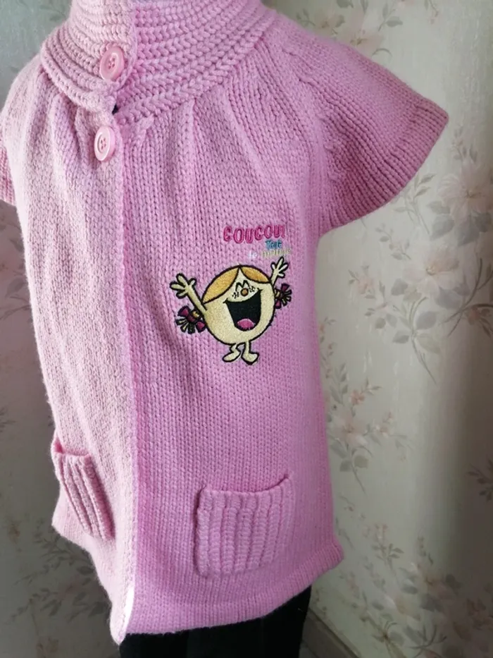 Gilet sans manches rose avec col montant boutons et poches / monsieur madame / (8ans) - photo numéro 4