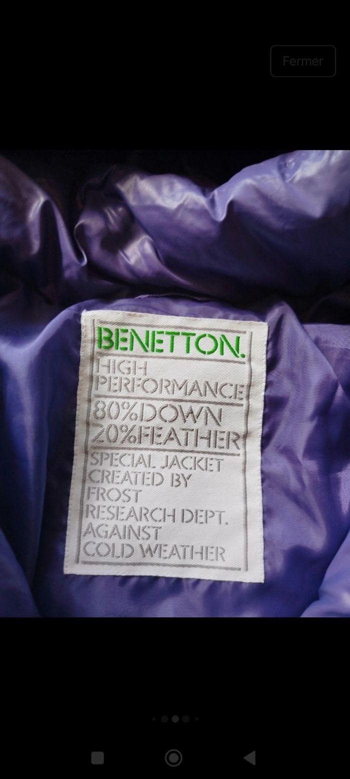 Doudoune en plume Benetton 12 ans - photo numéro 5