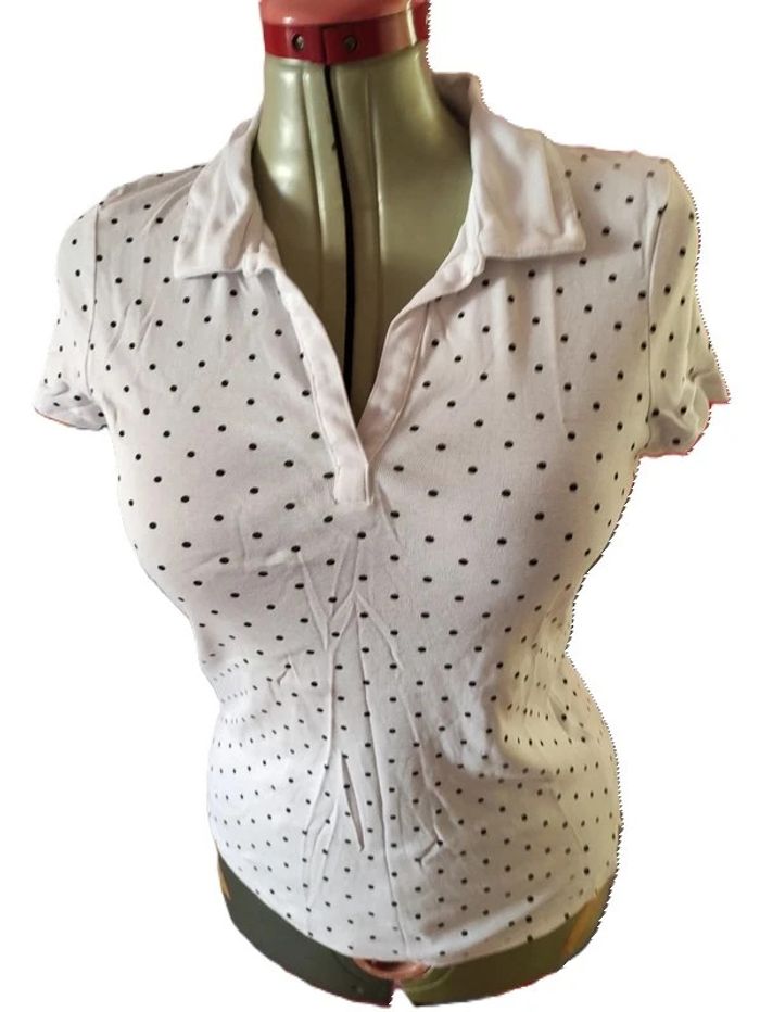 The shirt The basics taille M Blanc noir pois
