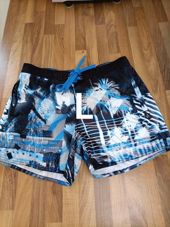 Short de bain noir et bleu Freegun L