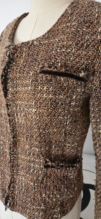 Veste Tweed Made in Italy – Taille L – Marron Camel  – Excellent État