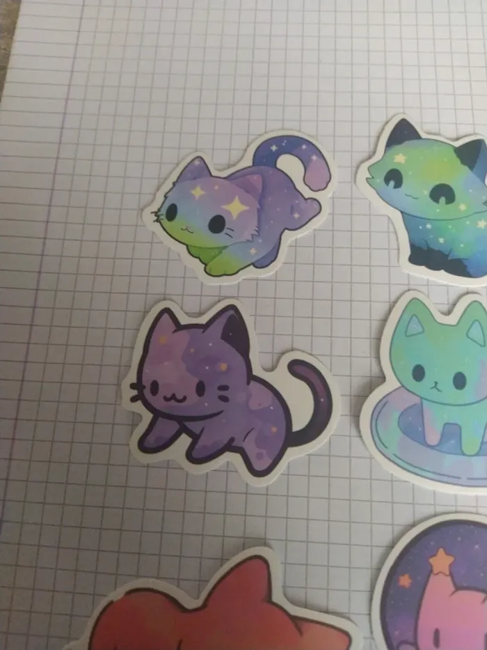 Autocollants thème chat galaxie (lot F) - photo numéro 2
