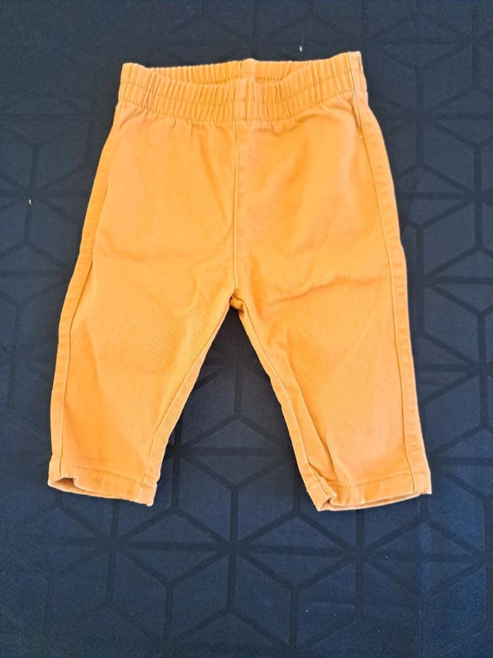 Ensemble pantalon moutarde et pull avec chemise intégrée marine 3 mois - photo numéro 7