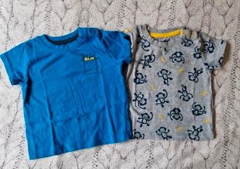 Lot de 2 tee-shirt neuf bleu et gris taille 6 mois 