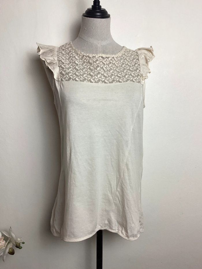 Blouse écrue avec broderies Kookaï 38
