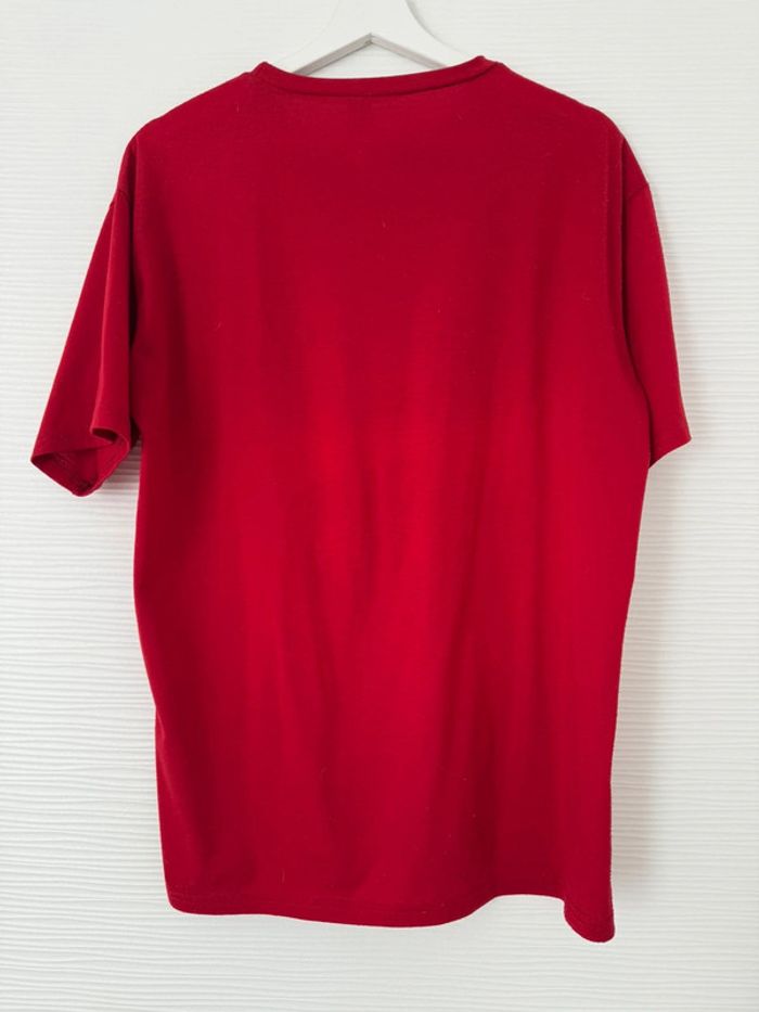 Haut t-shirt rouge oversize à nouer écritures blanches col rond manches courtes - photo numéro 4
