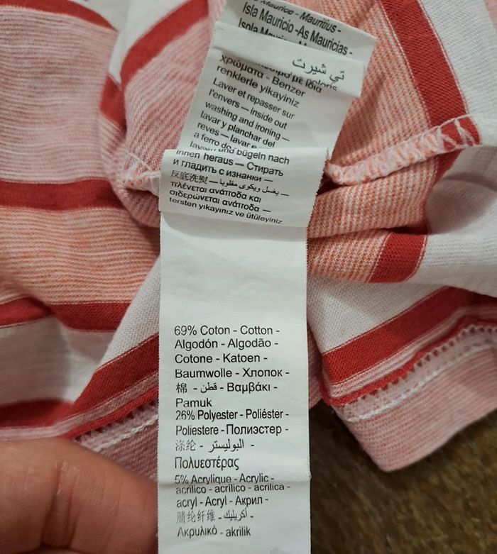 T-shirt manches courtes rouge rayures, orchestra, taille 12 ans (152 cm) - photo numéro 4