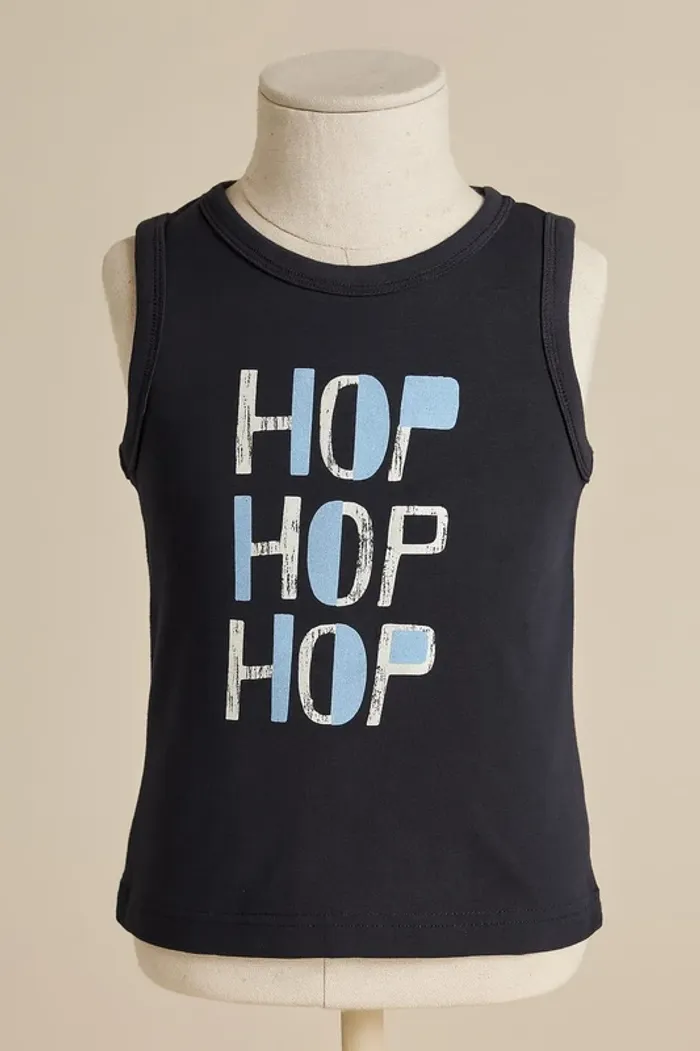 Débardeur bleu marine imprimé bleu clair blanc Taille 9 mois - photo numéro 2