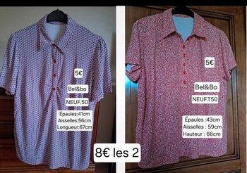 Chemisiers / polos NEUFS pour femme taille 50