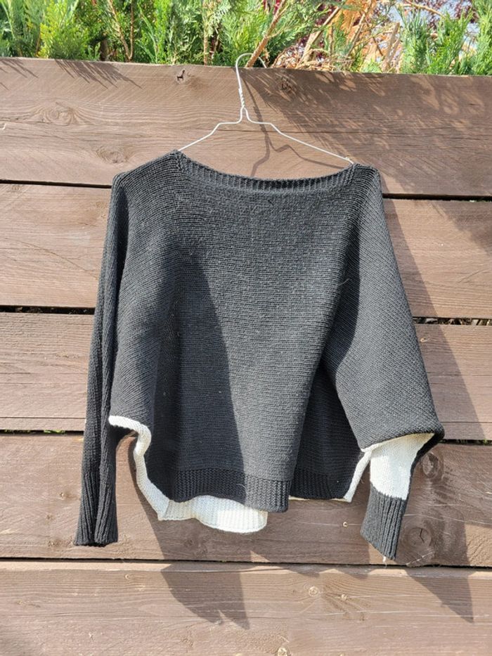 Pull noir et gris 36 S - photo numéro 3