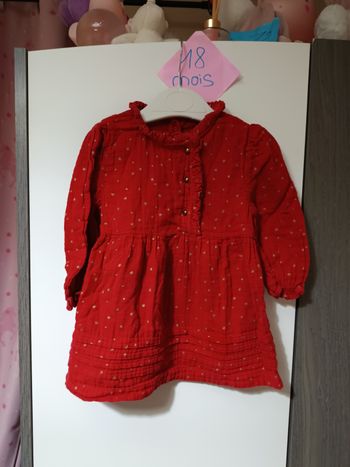 Robe rouge étoiles dorées 18 mois 