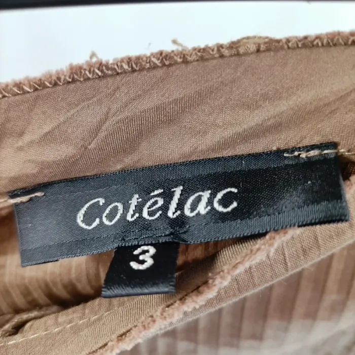 Jupe midi plissée marron Cotélac – taille 3, coton et polyester A956 - photo numéro 4