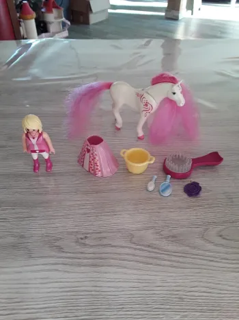 Princesse Rose avec Cheval Coiffer