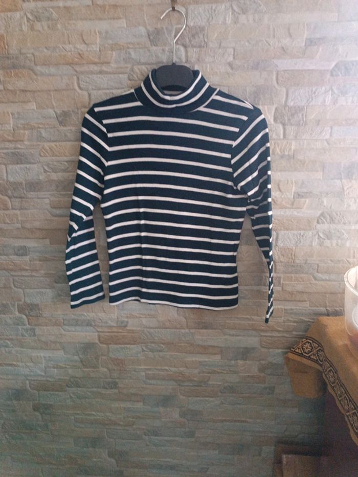 Sous-pull noir rayé Kiabi 8A