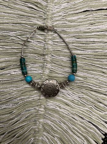 Bracelet argent indien  et perles turquoises