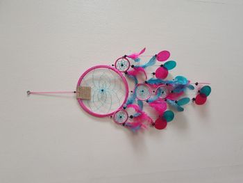 Attrape rêves rose et bleu moyen Diamètre 17 cm Neuf