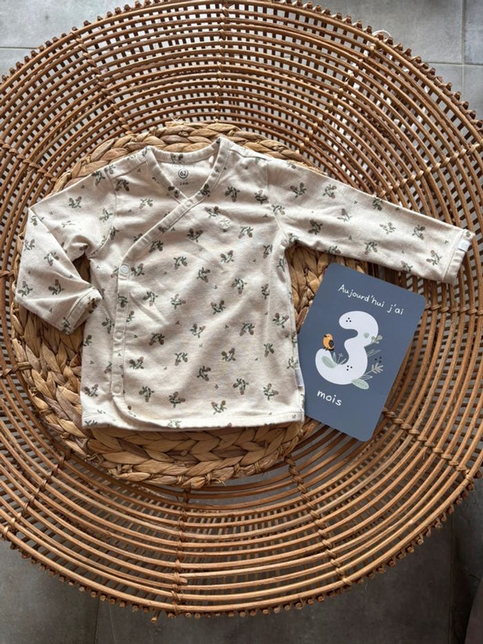 T-shirt noppies taille 2-4 mois 62 cm neuf