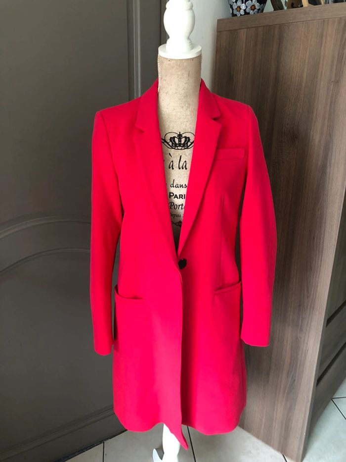 Superbe veste longue taille 38 mango fuchsia neuve