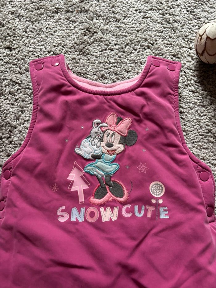 🌺Combinaison de ski sans manche rose en effet velours Disney Minnie Taille 12mois/80cm🌺 - photo numéro 2