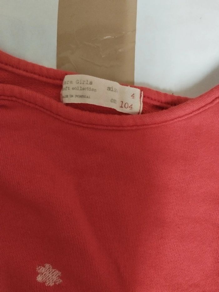 Pull rouge fleurie blanc 4ans - photo numéro 2