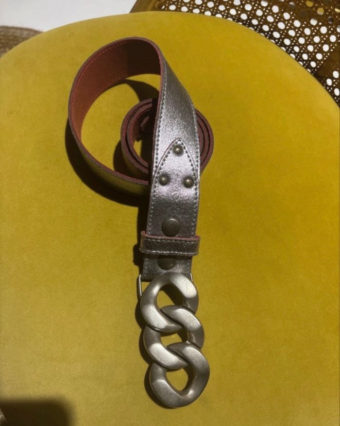 Ceinture cuir véritable fait main Yolète taille 100 - photo numéro 4