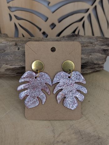 Superbe boucles d'oreilles MONSTERA