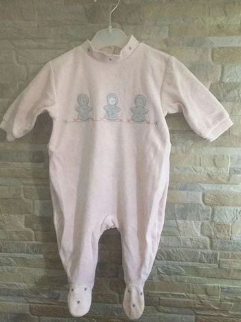 Dors bien velours rose Kiabi 3M