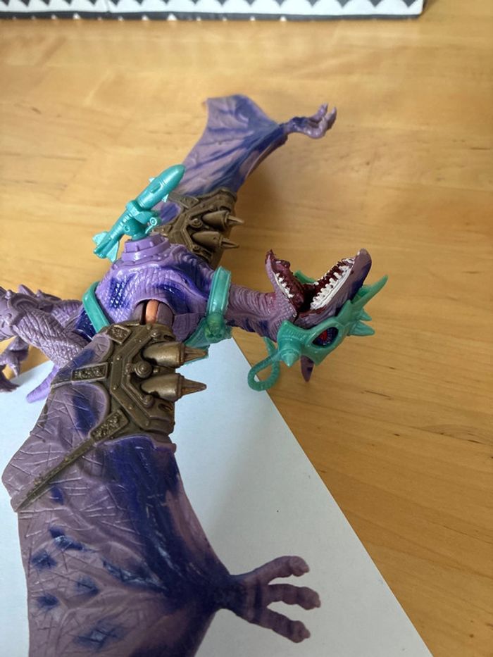 Vintage Chap Mei Beast Raider Pterodactyl Dinosaur Action Figure Purple - photo numéro 9