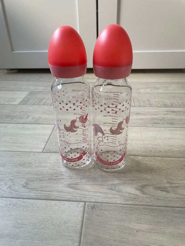 Lots biberons en verre