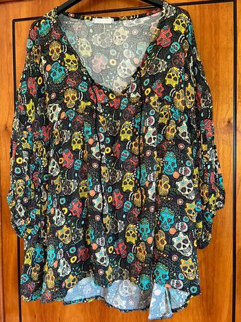 Tunique skull multicolore Made in Italy taille unique
