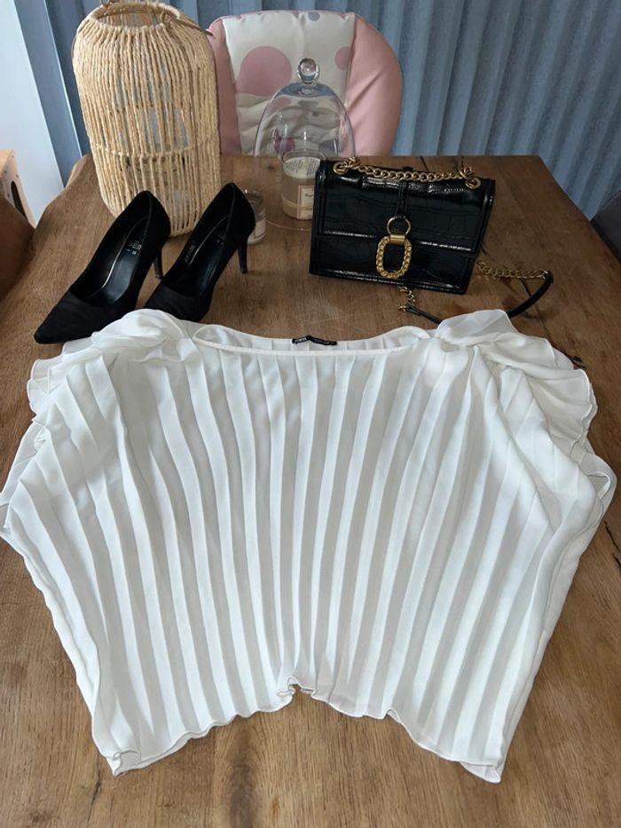 Blouse plissée blanche Zara 36 🌸