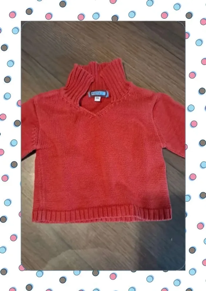 Pull rouge 6 mois - photo numéro 3