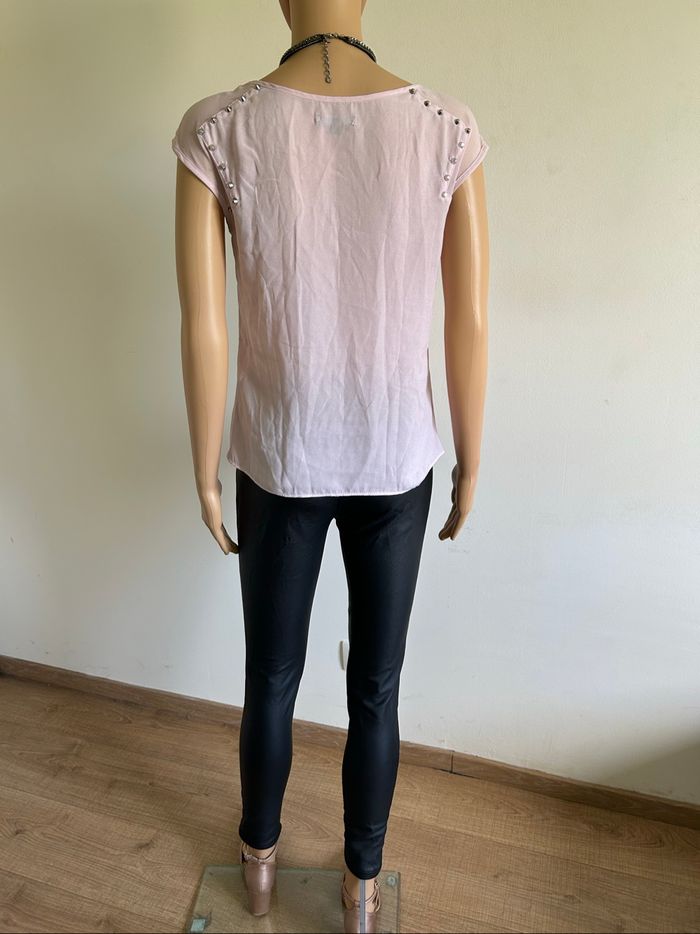Blouse rose claire à manches courtes Morgan taille 36 TBE - photo numéro 6