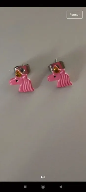 Boucles d'oreilles licorne