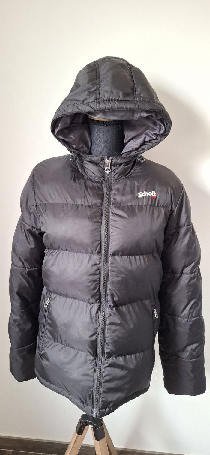 Doudoune noire Schott avec capuche - photo numéro 4