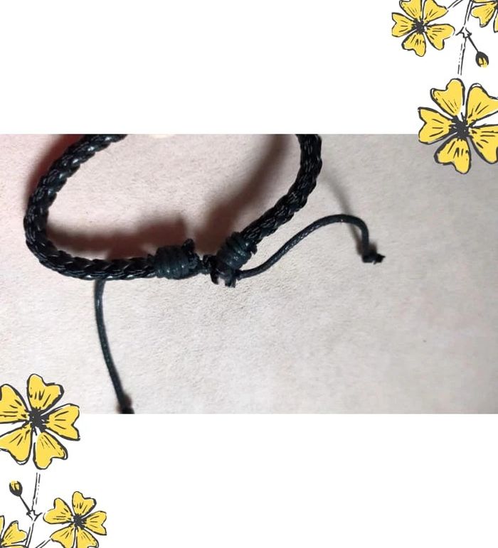 Bracelet noir tressé ajustable – style unisexe - photo numéro 4