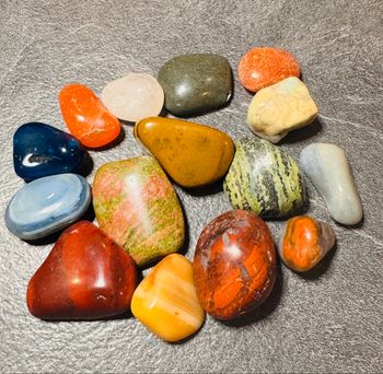 ⭐ Lot 330 g pierres roulées XL/L – Jaspe, Quartz, Sodalite, Aventurine – Idéal collection / lithothérapie