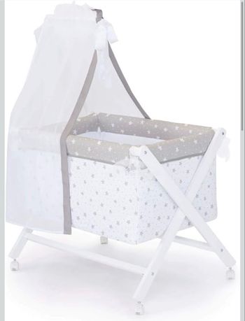 Berceau sur roulettes + textile NAF NAF pour bébé 0-6 mois