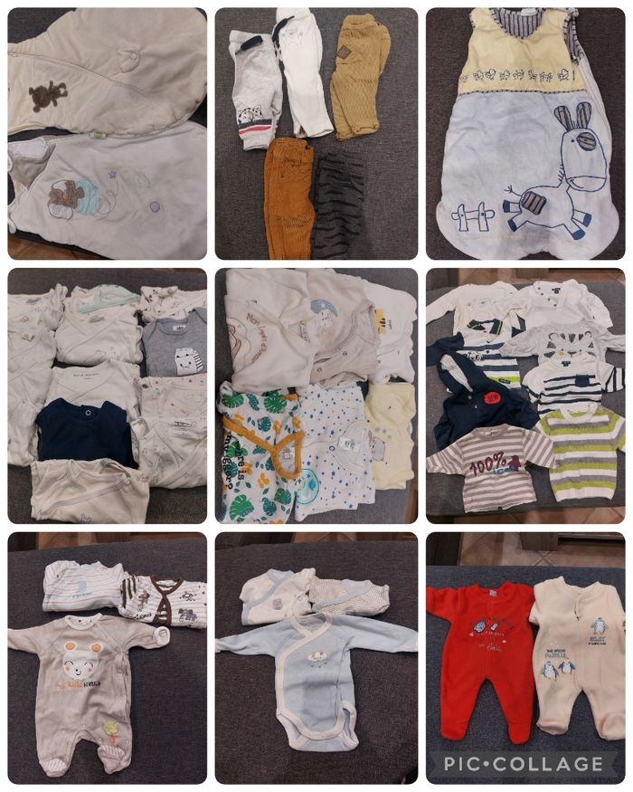 Lot vêtements bébé garçon 1 mois