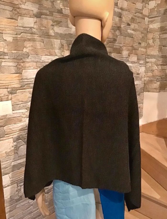 Couvre épaule châle poncho tour de cou en laine gris - photo numéro 2
