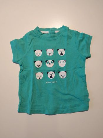 tee shirt manches courte turquoise okaidi garcon 6 mois